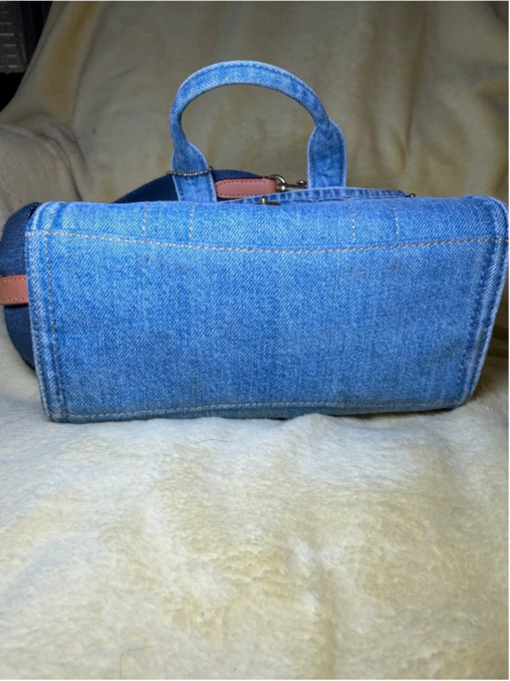 Women's Coach Denim Mini Bag One Size Blue Brown - Picture 5 of 5
